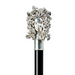 Luxury Black Medusa Umbrella - Italian Handmade, Silver Handle