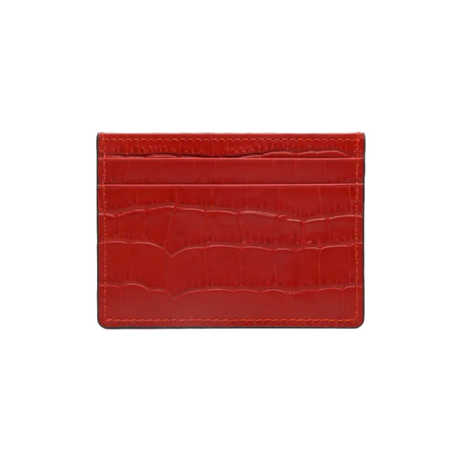 Luxury crocodile leather card holder handcrafted exotic wallet