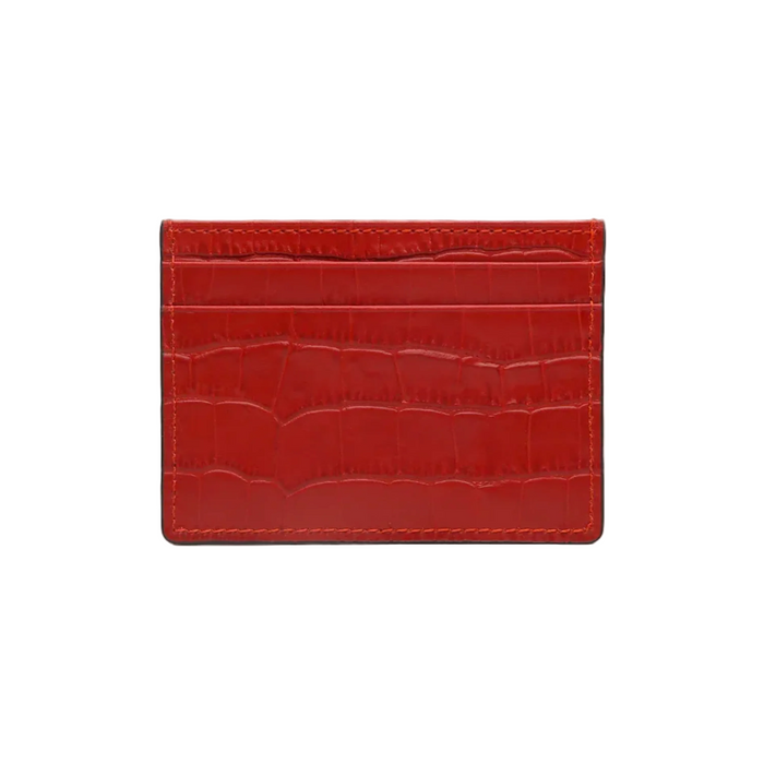 Luxury crocodile leather card holder handcrafted exotic wallet