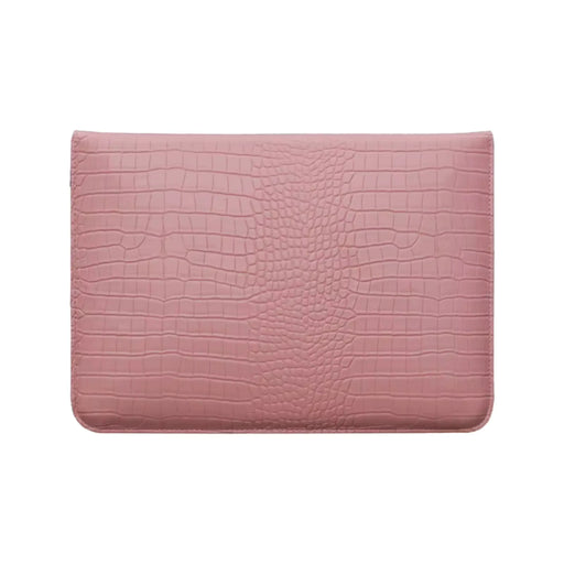 Crocodile Textured PU Leather Laptop Sleeve with Built-In Stand