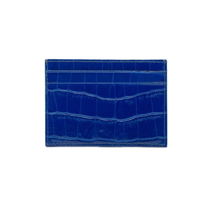 Luxury red crocodile texture leather card case