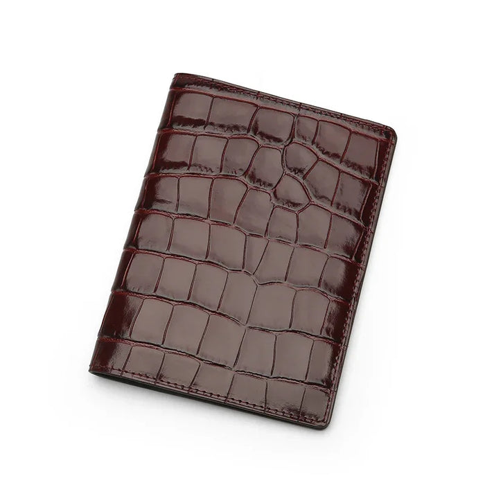 Luxury travel document holder crocodile leather style