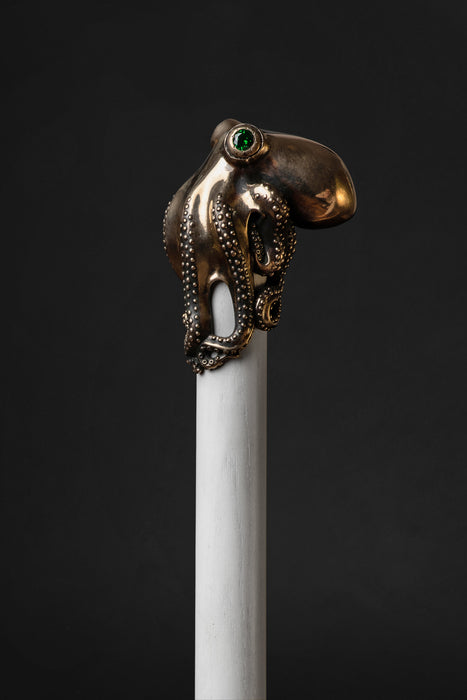 Modern art cane with octopus motif