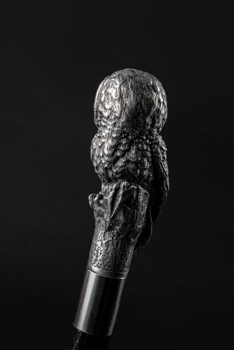 Sterling Silver Owl Walking Stick, Owl Head Cane