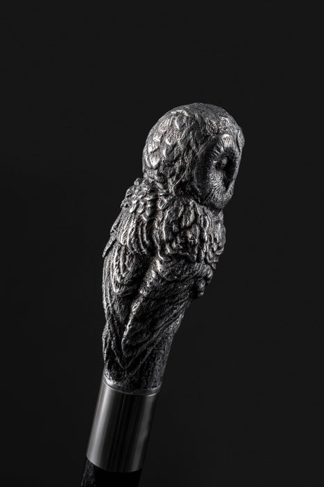 Sterling Silver Owl Walking Stick, Owl Head Cane