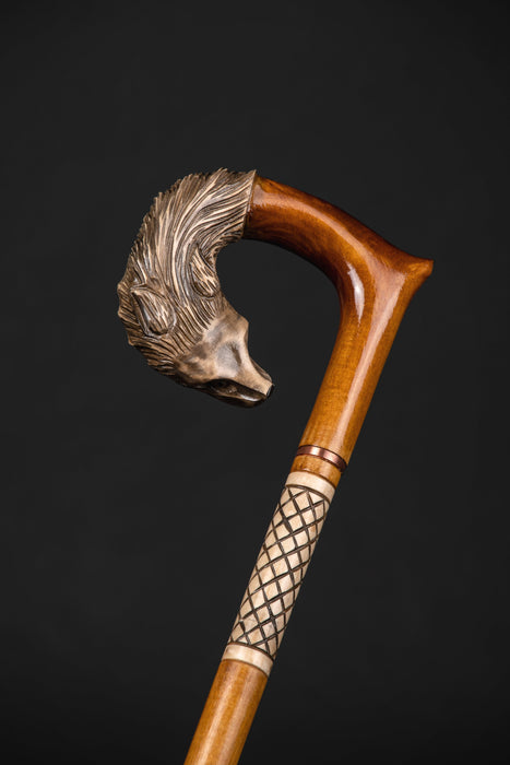 Wolf Cane Head Hand Carved, Wolfman Cane Handmade