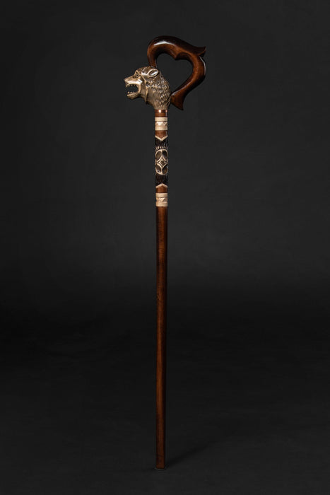 Steampunk Walking Cane, Wolfman Walking Stick Wolf Head