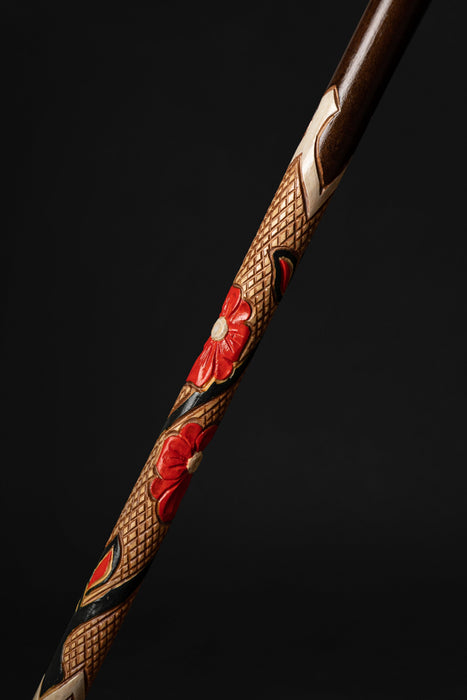 Red Deer Hand Carved Walking Cane, Handmade Walking Sticks