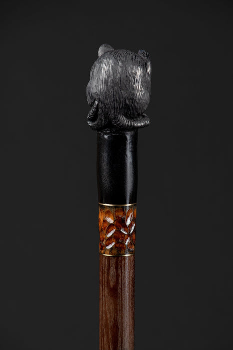 Antique cane with unique mouse handle