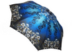 Stylish folding umbrella with blue flower design
