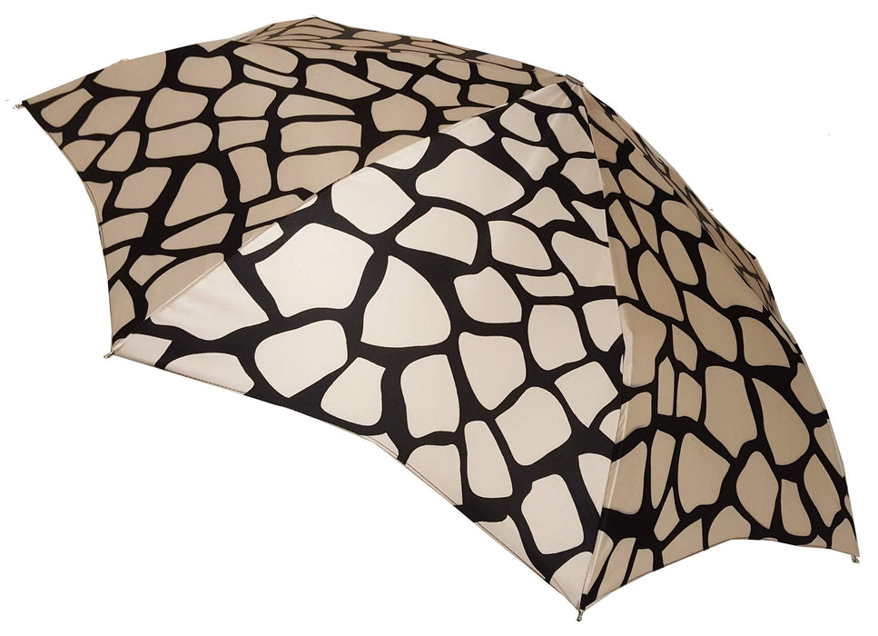 Unique Lightweight Black and Cream Folding Umbrella