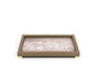 Stylish Memo Tray with Unbreakable Glass Top and Chrome or Gold Details