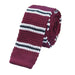 Wine Red Striped Knit Tie for Classy Men