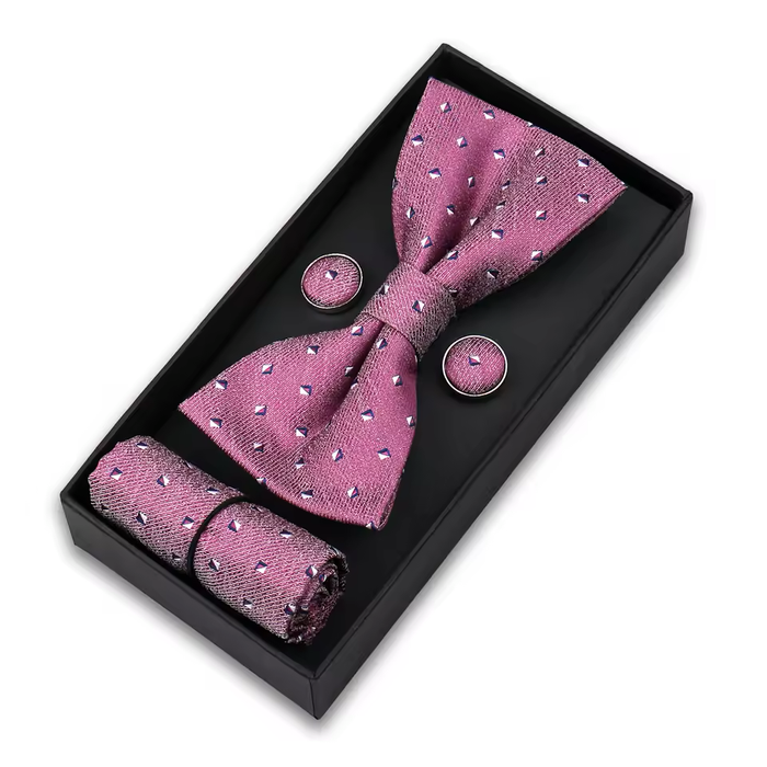 Rosafarbene Seidenfliege mit Blumenmuster für stilvolle Männer