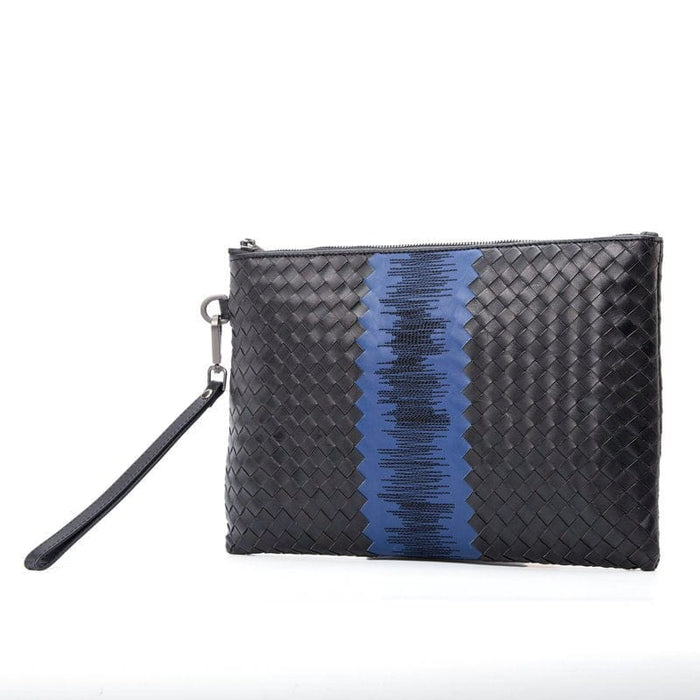 Fashionable Leather Knitted Men's Business Clutch Bag