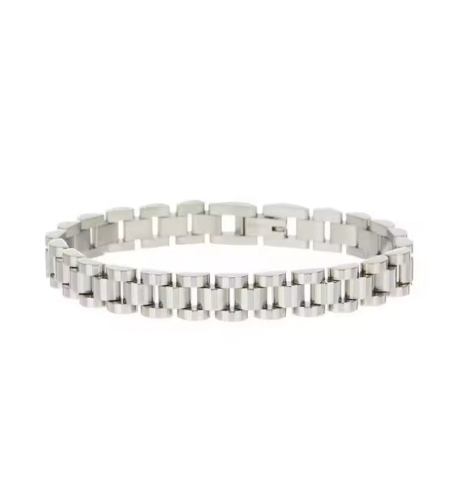 Mens Modern Bracelet – Metal Link Design with Clasp