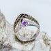 Modern Silver Amethyst Diamond Ring Luxury Jewelry