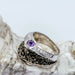 Modern Silver Amethyst Diamond Ring Luxury Jewelry