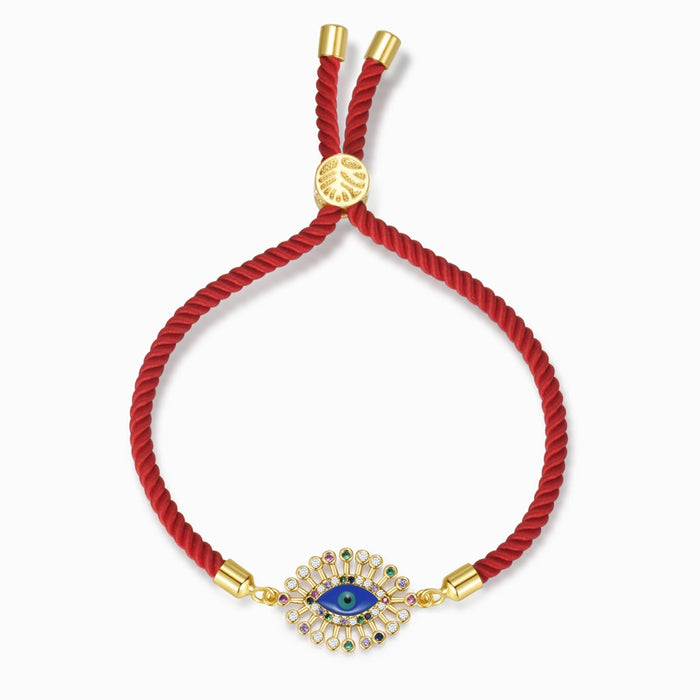 Multicolored Charm Blue Evil Eye Red String