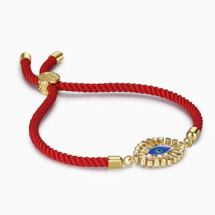 Multicolored Charm Blue Evil Eye Red String