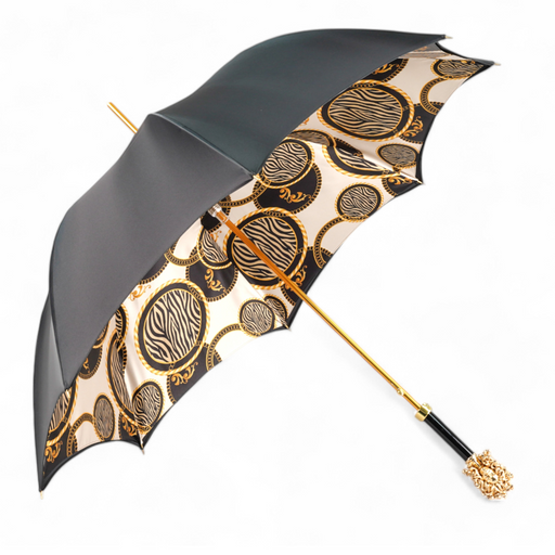 Mythical Elegance Umbrella with Golden Medusa Accent