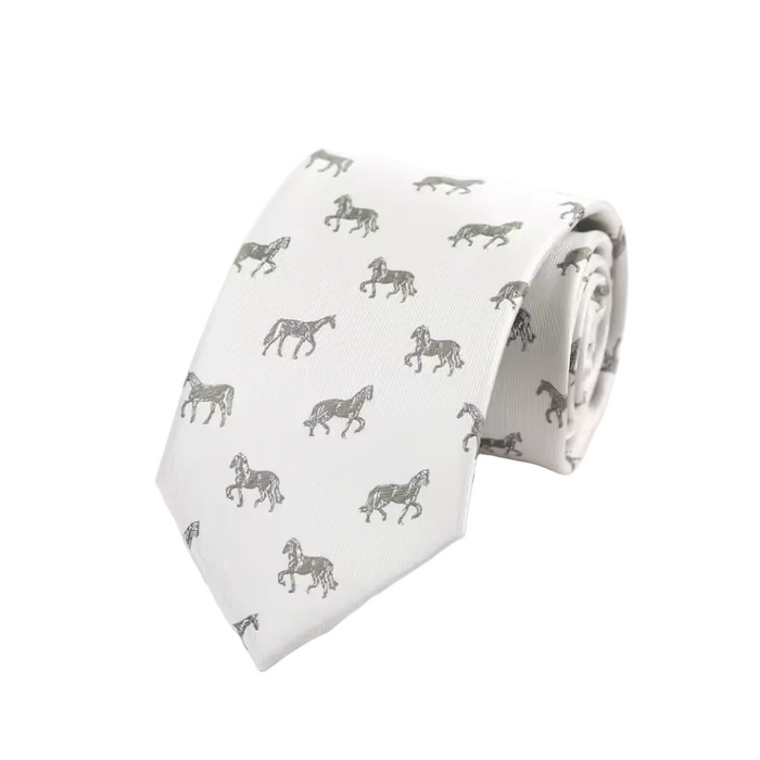  Novelty Men's Floral Tie 8CM Horse Printed Neck 