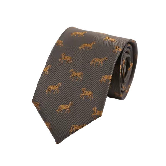  Novelty Men's Floral Tie 8CM Horse Printed Neck 