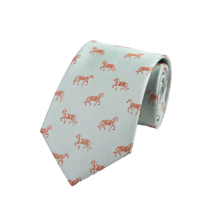  Novelty Men's Floral Tie 8CM Horse Printed Neck 