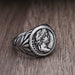 Emperor Caesar Head Ring Silver Stainless Steel