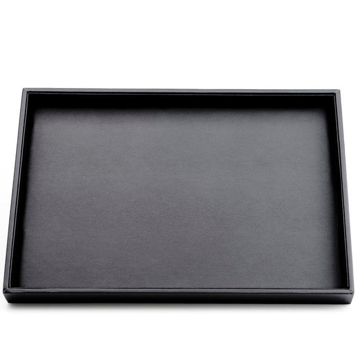 Black PU leather jewelry tray