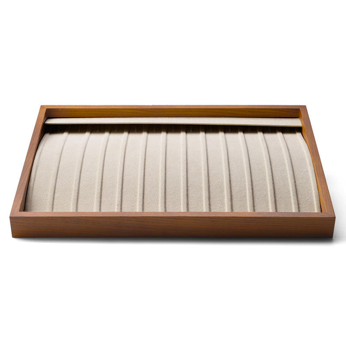 Modern stackable solid wood jewelry organizer tray
