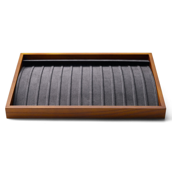 Modern stackable solid wood jewelry organizer tray