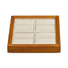 Square wood tray for showcasing jewelry