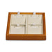 Square wood jewelry display tray for elegant presentation