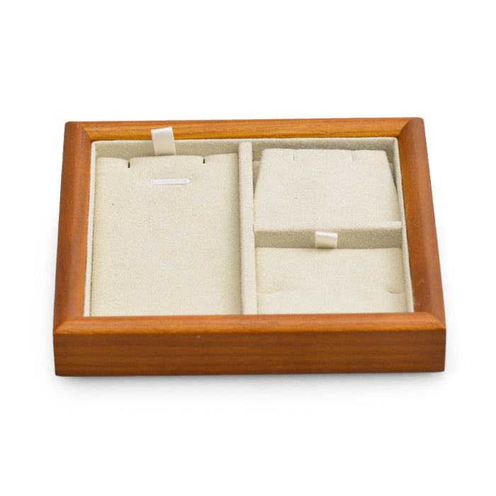 Modern square wood jewelry organizer tray