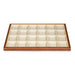 Wood jewelry tray with white microfiber insert
