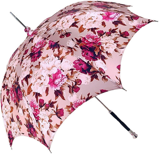 Pink Floral Patterned Parasol - Stylish Sun Umbrella with Beautiful Pink Flowers