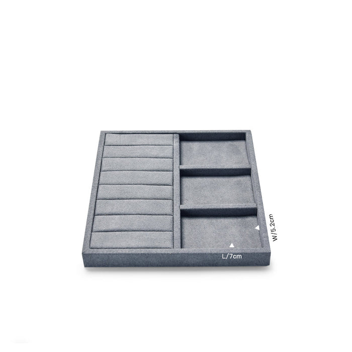 Durable metal jewelry organizer tray in gray