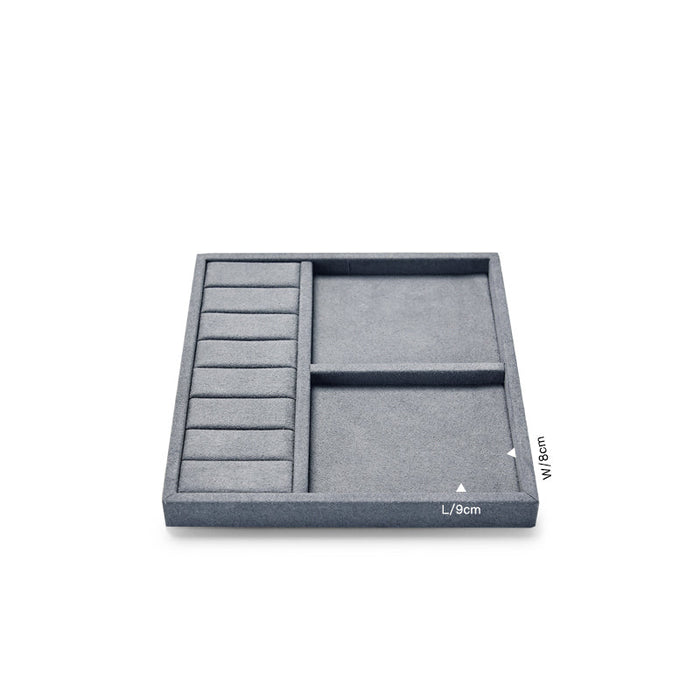 Durable metal jewelry organizer tray in gray