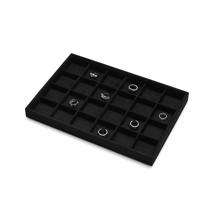 High-quality combination black microfiber jewelry display tray