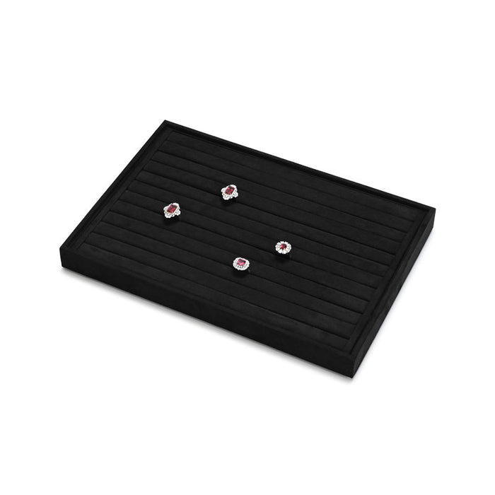 Versatile black microfiber jewelry organizer tray