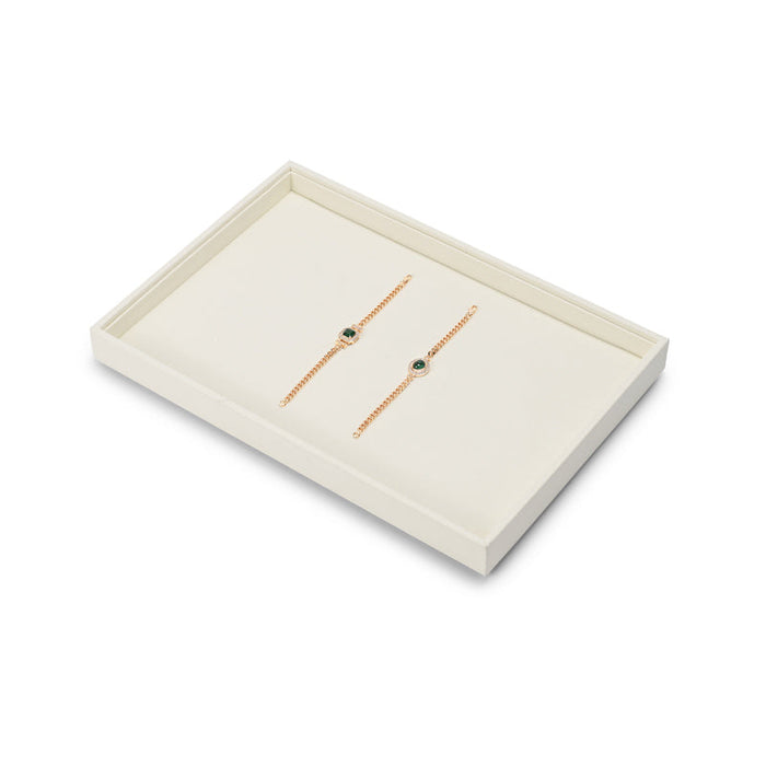 Soft microfiber jewelry display tray in beige