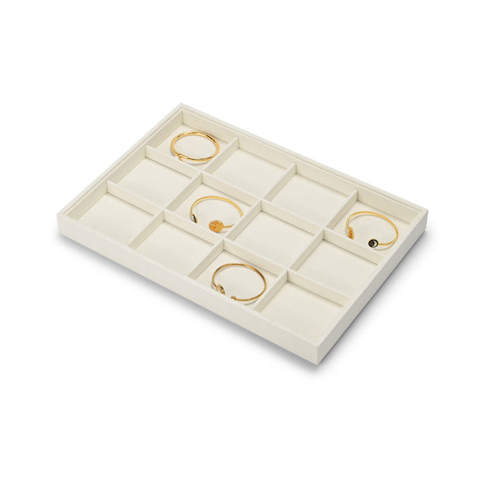 Elegant new beige microfiber jewelry tray