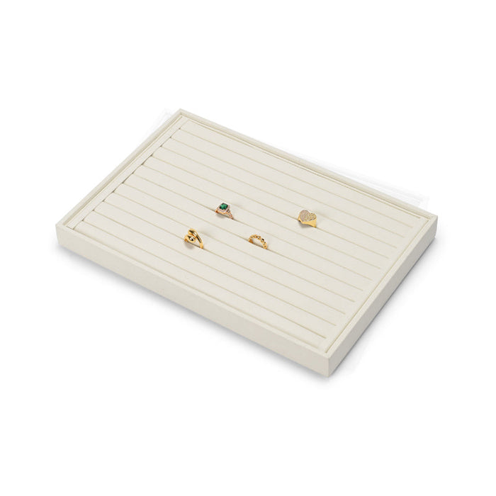 Versatile beige microfiber jewelry organizer tray