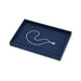 Soft microfiber jewelry display tray in blue