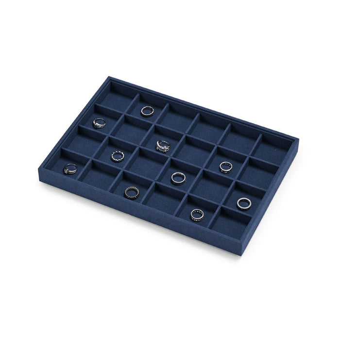 High-quality combination blue microfiber jewelry display tray
