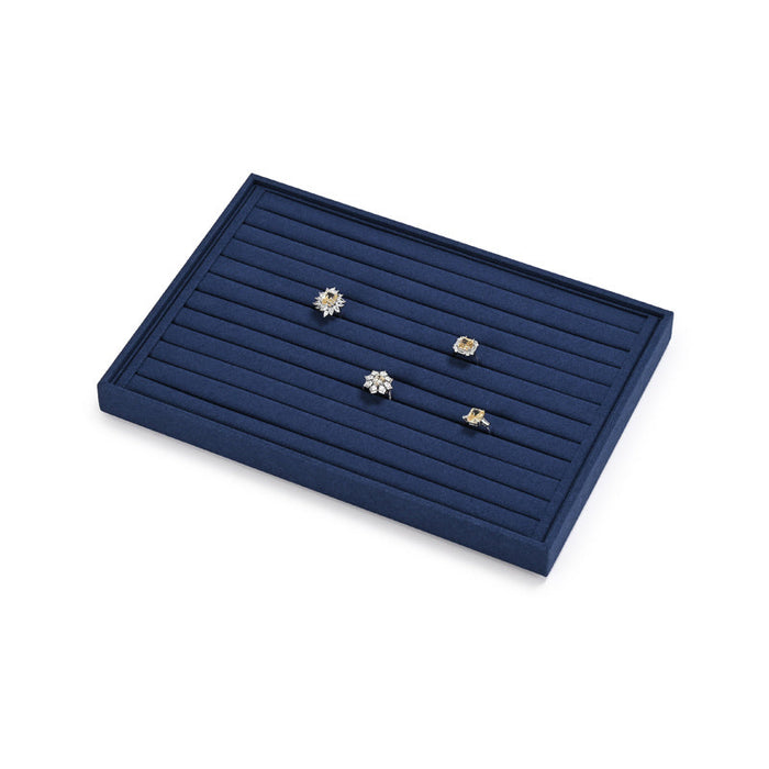 Versatile blue microfiber jewelry organizer tray