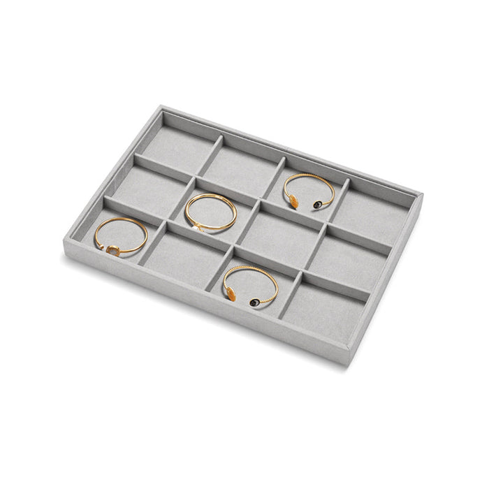 High-quality combination gray microfiber jewelry display tray