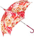 Luxury Rose Patterned Parasol - Elegant Sun Umbrella with Sophisticated Design