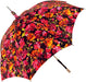 Women's Multi-Color Floral Parasol - Stylish Umbrella with Black Leather Handle